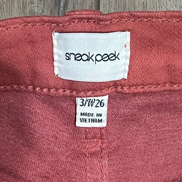 Sneak Peek Rust Burnt Orange Colored Bell Bottom Flare Jeans Size 3 / 26 - Picture 4 of 6